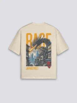 Japanese Men T-Shirt - アタック -Japanese Wear Shop Beige Japanese Men T Shirt