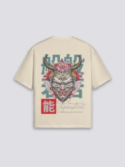 Japanese T-Shirt Design - もよう -Japanese Wear Shop Beige Japanese T Shirt Design