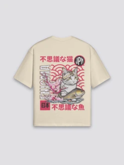 Japanese Traditional T-Shirt - でんとう -Japanese Wear Shop Beige Japanese Traditional T Shirt