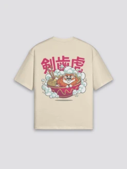 Japanese Wear Shop -Japanese Wear Shop Beige T Shirt with Japanese Writing