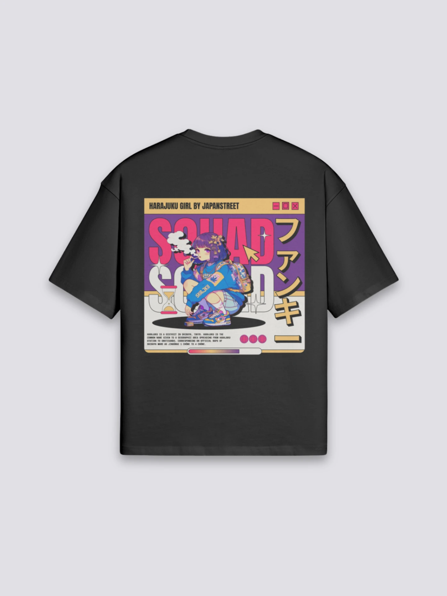 Japanese Wear Shop -Japanese Wear Shop Black Harajuku T Shirt