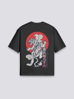 Japanese Wear Shop -Japanese Wear Shop Black Japanese Tiger T Shirt
