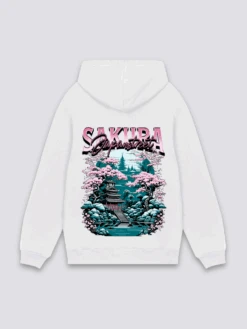 Japanese Wear Shop -Japanese Wear Shop Cherry Blossom White Hoodie