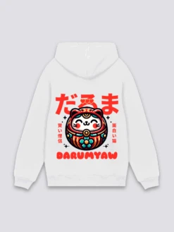 Japanese Wear Shop -Japanese Wear Shop Daruma White Hoodie