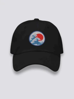 Kanagawa Wave Cap - かながわウェーブ 9 Kanagawa Wave Cap - かながわウェーブ -Japanese Wear Shop Kanagawa Wave Black Cap