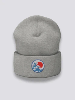 Kanagawa Wave Beanie - かながわウェーブ 9 Kanagawa Wave Beanie - かながわウェーブ -Japanese Wear Shop Kanagawa Wave Grey Beanie