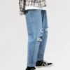Light Blue Ripped Jeans Mens 'Wasy' -Japanese Wear Shop Light Blue Ripped Jeans Mens Wasy Japan Clothing 1639493784