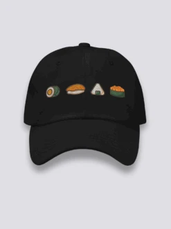 Maki Nigiri Onigiri Cap - おにぎり 9 Maki Nigiri Onigiri Cap - おにぎり -Japanese Wear Shop Maki Nigiri Onigiri Black Cap