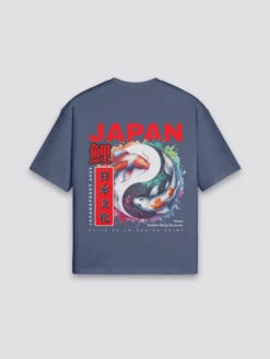 Japanese Fish T-Shirt - カーペ -Japanese Wear Shop Navy Japanese Fish T Shirt