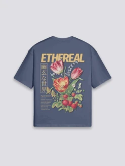 Japanese Flower T-Shirt - フラワーズ -Japanese Wear Shop Navy Japanese Flower T Shirt