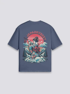 Japanese Print T-Shirt - げいしゃ -Japanese Wear Shop Navy Japanese Print T Shirt