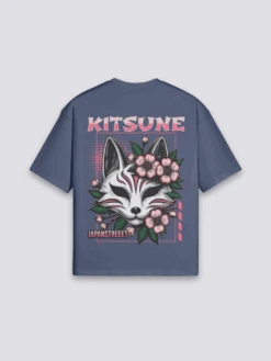 Kitsune T-Shirt - キツネ -Japanese Wear Shop Navy Kitsune T Shirt
