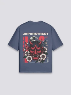 Oni Mask T-Shirt - デーモン -Japanese Wear Shop Navy Oni Mask T Shirt