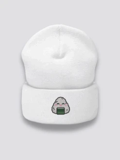 Onigiri Beanie - おにぎり 7 Onigiri Beanie - おにぎり -Japanese Wear Shop Onigiri White Beanie