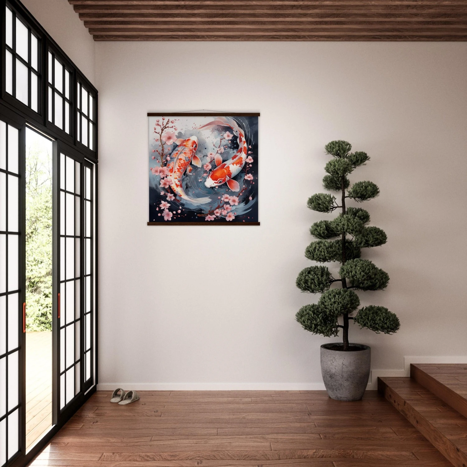 Japanese Koi Fish Painting 'Tetsuki' 5 Japanese Koi Fish Painting 'Tetsuki' - Image 3