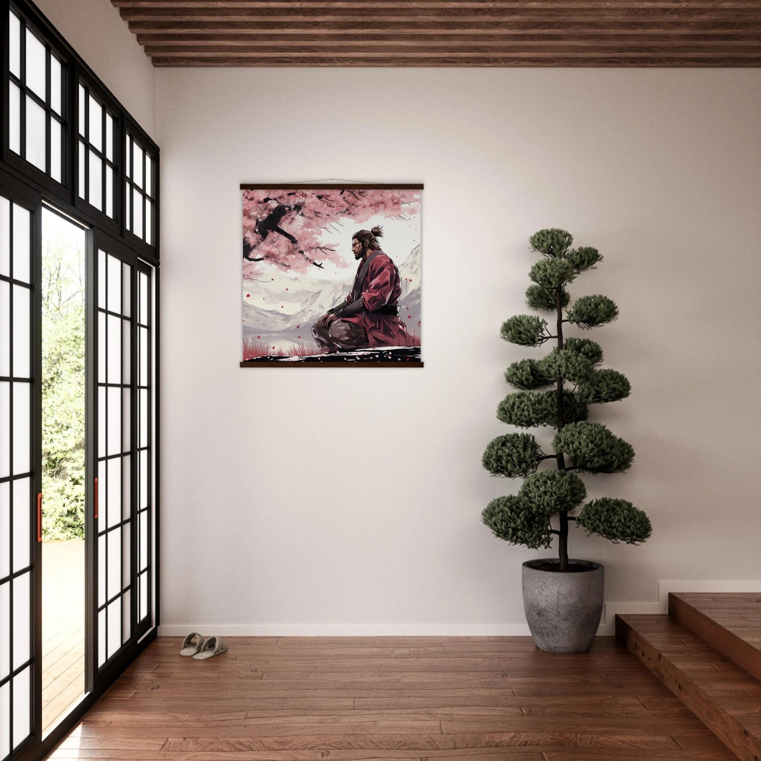 Japanese Painting Sakura 'Samurai' 5 Japanese Painting Sakura 'Samurai' - Image 3