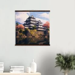 Japanese Temple Painting 'Himeji Castle'