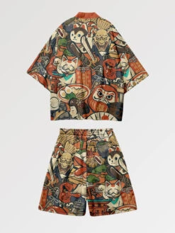 Kimono Set 'Daruma X Neko'