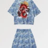 Kimono Set 'Red Drake' -Japanese Wear Shop kimono set drake 1
