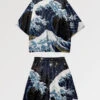 Kimono Set 'The Big Wave' 2 Kimono Set 'The Big Wave' -Japanese Wear Shop kimono set great wave 1