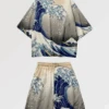 Kimono Set 'Hokusai' -Japanese Wear Shop kimono set hokusai 1