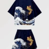 Kimono Set 'Okinawa Fish' -Japanese Wear Shop kimono set okinawa 1