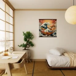 Modern Japanese Wall Art 'Kanagawa' -Japanese Wear Shop modern japanese wall art 4